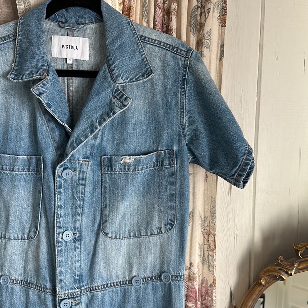 Pistola Light Wash Denim Jumpsuit